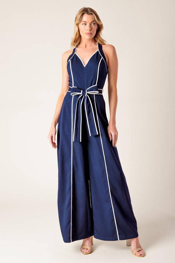 layton-navy-woven-maxi-dress Flying Tomato-Sophia's StyleJUMPSUIT-1